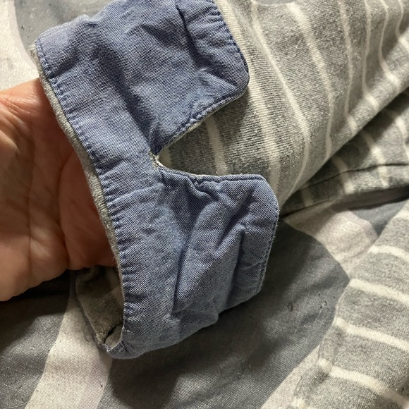 Gray and White Striped Long Sleeve Top - Picture 8 of 8